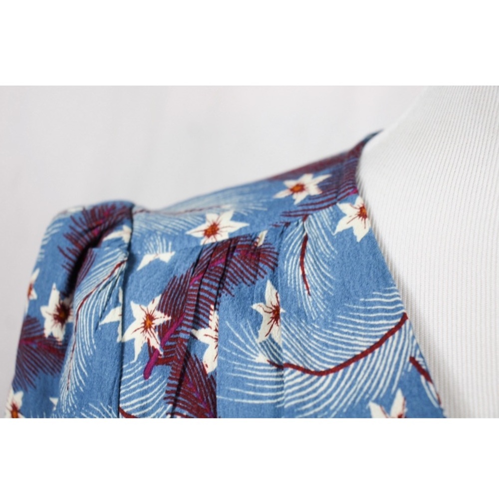 & Other Stories Blue Floral Faux Wrap Mini Dress 4 - Picture 8 of 10